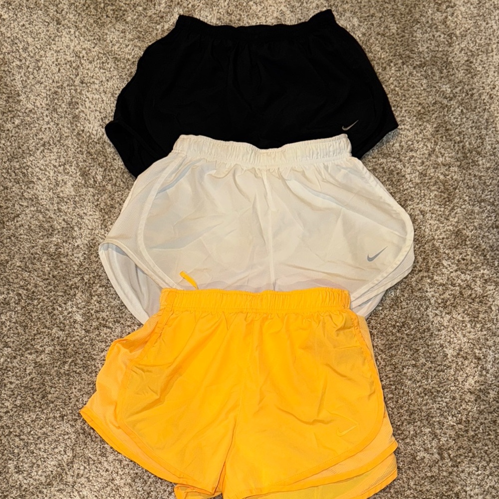 Nike Women's Sport Shorts Trio - Black, White, Yellow